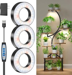 Wiaxulay Grow Lights for Indoor Plants, 144 LEDs Full 3.5in-Tri Head, Black