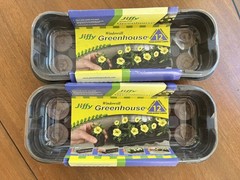 Jiffy Tray with 24 Peat Pellet Seed Starter Greenhouse Kit With Lid Pack Of 2