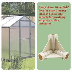 Rsoise 3-Way 16mm 5/8» PVC Pipe connectors for Outdoor Grow Tent and Cream