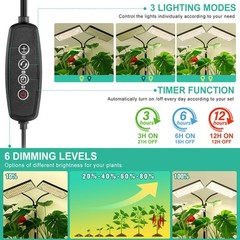 LBW Upgraded Desk Grow Lights for Indoor Plants, Dual-Head, with base
