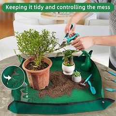 Repotting Mat for Indoor Plant Transplanting and Medium 29.5″ X 29.5″ Green