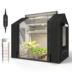 Bstrip Indoor Greenhouse with Grow Light, Mini Tent Oxford Black