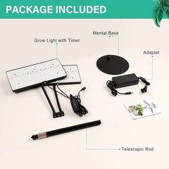 LBW Upgraded Desk Grow Lights for Indoor Plants, Dual-Head, with base
