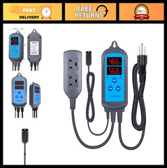 Humidity Controller for Greenhouse – Dual Stage Humidistat, Pre-Wired Outlet, Id