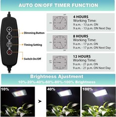 LBW Grow Light for Indoor Plants, Full one-head timer, Medium-One Head Timer