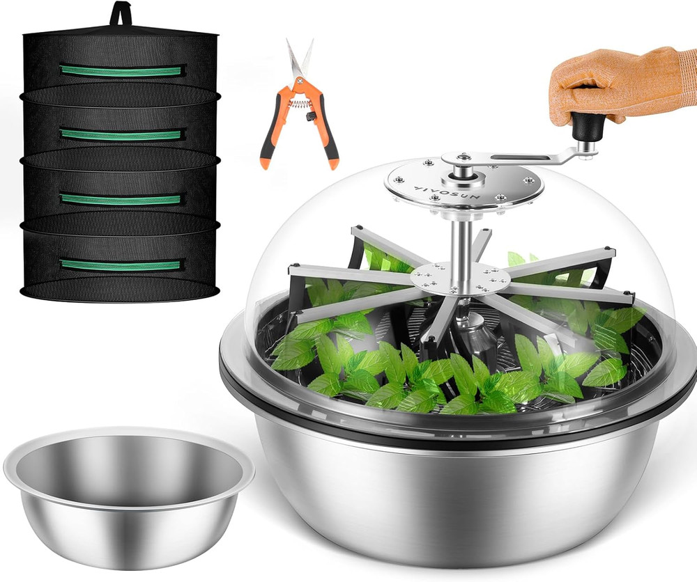 19″ Bud Leaf Bowl Trimmer with Sharp Stainless Steel Blades for Hydroponics