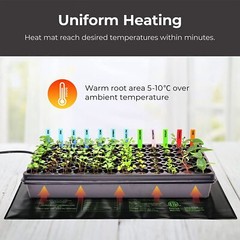 BN-LINK Seedling Heat Mat Warm Hydroponic Heating Pad 10″x20.25″ For Seed Start