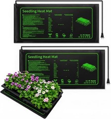 Energy-Saving 10”x20.5” Seedling Heat Mats – 2 Pack Graphene for Optimal Growth