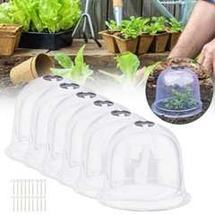 6X Humidity Dome Garden Cloche Dome Round Humidity Plant Protective Cover Clear