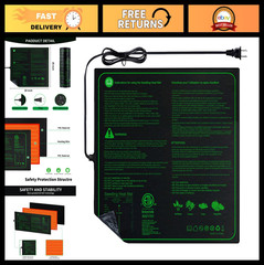 20″x20″ Waterproof Seedling Heat Mat for Germination & Hydroponics | ETL Certifi