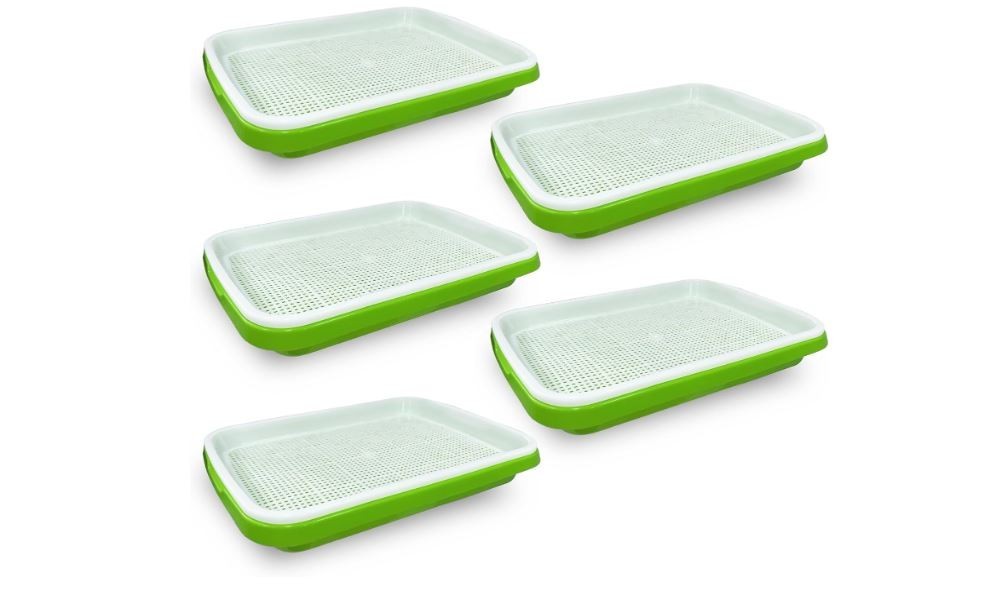 5pk Seed Sprouter Tray BPA Free Soil Free Microgreens Wheatgrass Mung Bean Indoo