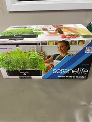 Black Smart PC and Engineered ABS Indoor Herb Garden with LED Grow Lights Panel