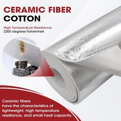 High-Temp 190 Mil Aluminum Foil Heat Shield Mat, 2300℉ Insulation Sheet, 12″x24