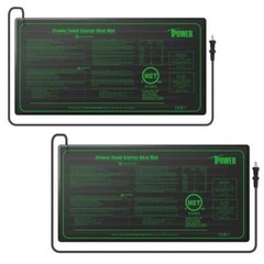 iPower 2-Pack Durable Waterproof Seedling Heat Mat 10″ x 20.5″ Warm Hydroponic