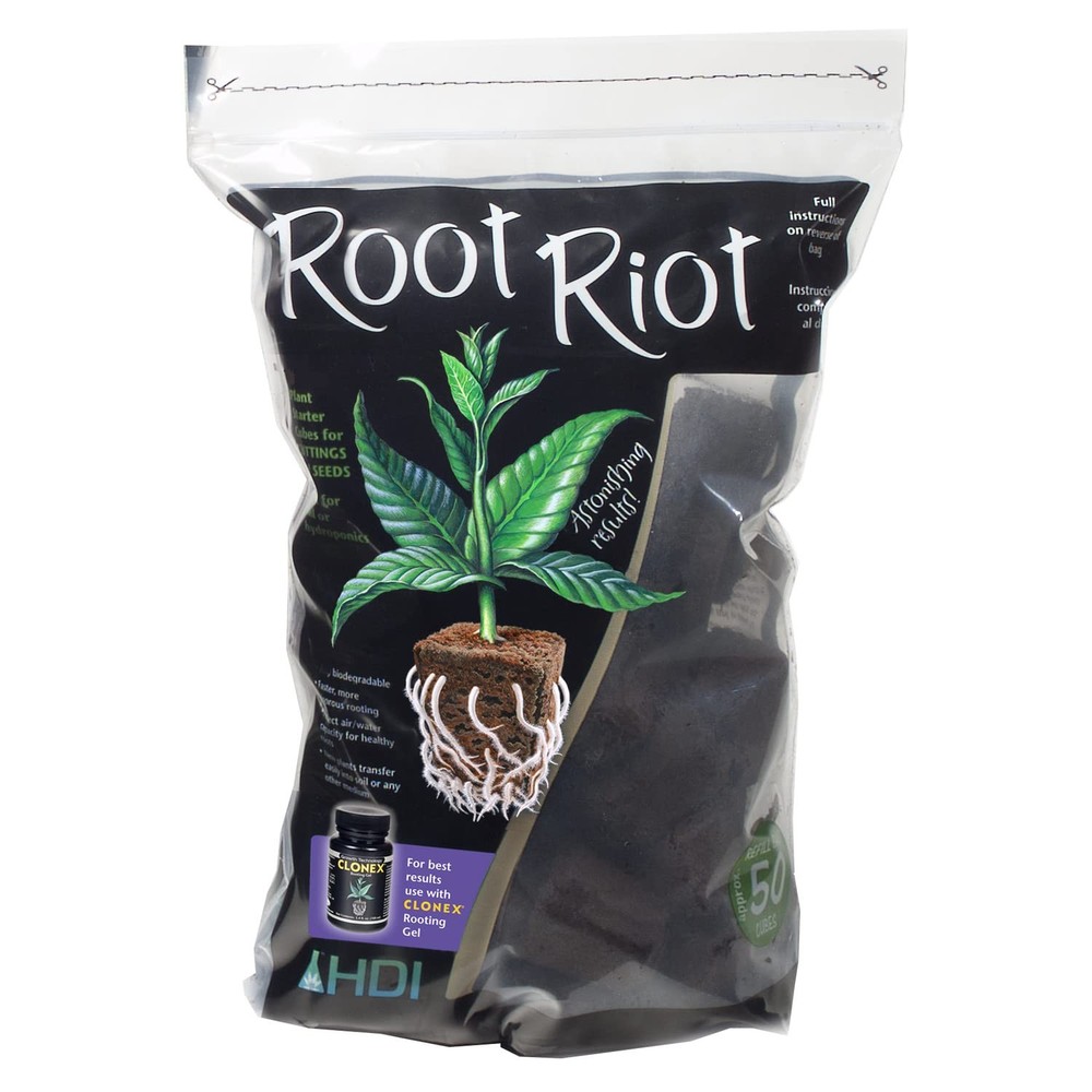 Root Riot Replacement Cubes – 50 50 Cubes, Brown