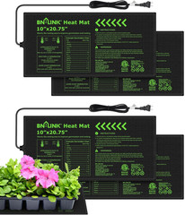 Durable Seedling Heat Mats for Seed Starting 10″ X 20.75″, 4 Pack Waterproof War