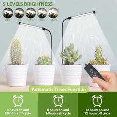 Juhefa Grow Light for Indoor Plants Growing, 2-PACK, 6000k White & 660nm Red