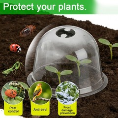 6X Humidity Dome Garden Cloche Dome Round Humidity Plant Protective Cover Clear