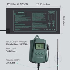 2 Pack 10″X 20.75″ Seedling Heat Mat And Digital Thermostat Controller Combo Set