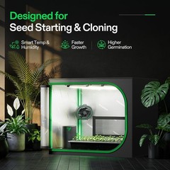 Clone Tent Kit 24″ x 16″ x 20″ W/ T5 Full-Spectrum Grow Light Seed Starter Tray
