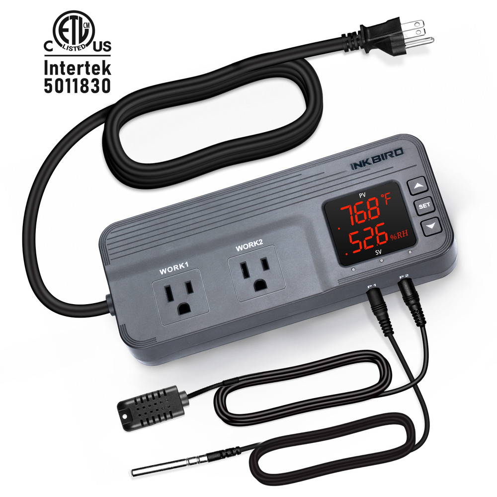 Inkbird Temperature Humidity Controller Heating Smart Thermostat Hydroponics 15A