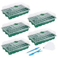 Seedling Trays Seed Starter Tray, 5-Pack Mini Propagator 40-Cell 5-Pack Green