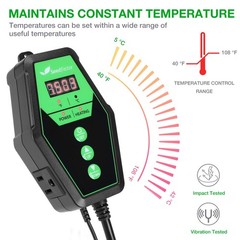 10″ x 20″ MET Certified Seedling Heat Mat and Digital Thermostat Combo Set