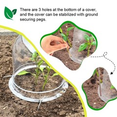 6X Clear Humidity Domes Plastic Grow Grow Dome Covers Garden Cloche For Plants