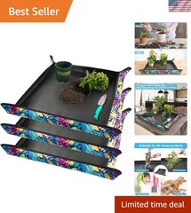 29.5″ x 29.5″ Repotting Mat Set with Copper Buckles – Control Spills Easily
