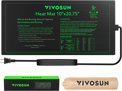 VIVOSUN Durable Waterproof Seedling Heat Mat 10″ X 20.75″ UL & Met-Certified War
