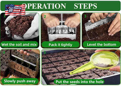 Handheld Soil Blocker Tool Kit – 4 Cell Heavy Duty 2 Inch Seed Starter Soil Bloc