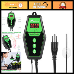 Digital Heat Mat Thermostat for Seed Germination, Reptiles, Brewing & Incubation