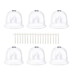 6X Clear Humidity Domes Plastic Grow Grow Dome Covers Garden Cloche For Plants