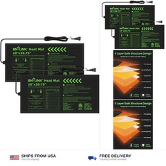 BN-LINK Durable Seedling Heat Mat for Seed Starting 10″ x 20.75″, 2 Pack Wate…