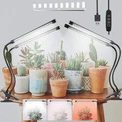 Grow Lights for Indoor Plants, 6000K Full Spectrum Plant 2Head-2Packs, White