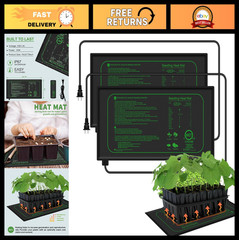 2 Pack Seedling Heat Mat 10″ x 20.75″ Waterproof Heating Pad for Indoor Plants,