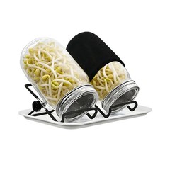 2 Pack Household Reusable Sprouts Growing Kit with Stainless Steel Screen Lids