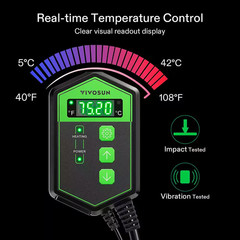 40°F to 108°F Digital Heat Mat Thermostat Temperature Controller for Seedlings