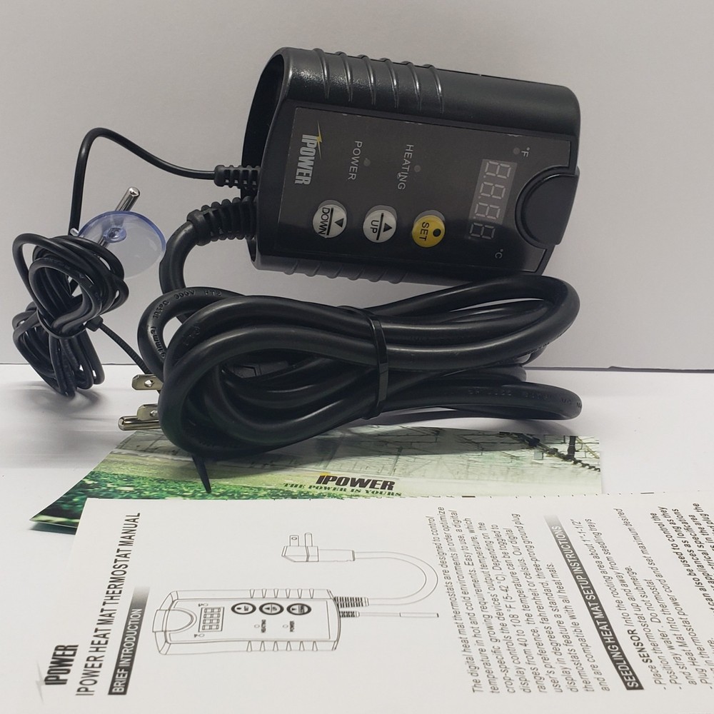 iPower Digital Heat Mat Thermostat for Seed Germination, Reptiles, Brewing, etc