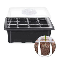 Plant Grow Tray Starter Pots Germination Trays Flower Starter Tray 12 Black