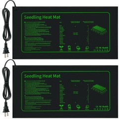 Seedling Heat Mat for Indoor Plants Germination 10″ x 20.75″ Black 2 Pack