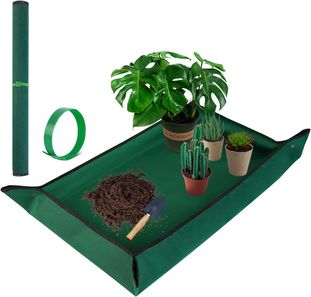 Alfombra Grande Trasplante Plantas Interior 43×29 Plegable Impermeable Verde