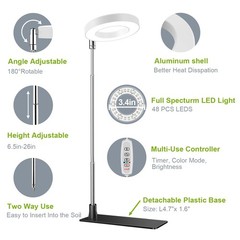Kullsinss Grow Lights for Indoor Plants, Full Spectrum 1 Pack, White-3.4in
