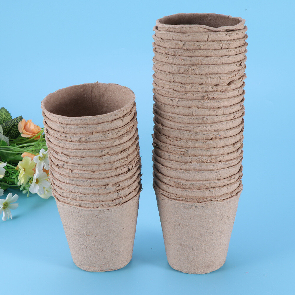 100pcs plant nursery cup Starter Pots Peat Pots for Tiny Plant Pot Greenhouse